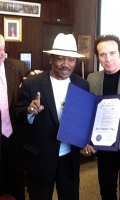With Joe Frazier and Oscar Goodman