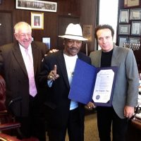 With Joe Frazier and Oscar Goodman